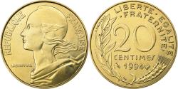 World Coins - France, 20 Centimes, Marianne, 1994, Paris, Aluminum-Bronze,