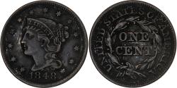 Us Coins - United States, Braided Hair Cent, 1848, Philadelphia, Copper, , KM:67
