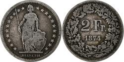 World Coins - Switzerland, 2 Francs, 1874, Bern, Silver, , KM:21