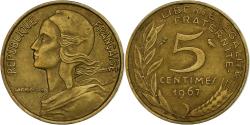 World Coins - France, 5 Centimes, Marianne, 1967, Paris, Aluminum-Bronze,