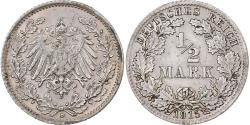 World Coins - Germany, Wilhelm II, 1/2 Mark, 1915, Munich, Silver,