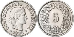 World Coins - Switzerland, 5 Rappen, Libertas, 1933, Bern, Nickel, , KM:26