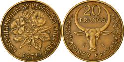 World Coins - Coin, Madagascar, 20 Francs, 4 Ariary, 1971, Paris, , Aluminum-Bronze