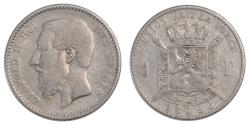 World Coins - Coin, Belgium, Leopold II, Franc, 1886, , Silver, KM:28.2