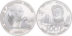 World Coins - France, 100 Francs, Terres Australes, 1992, Paris, Proof, Silver,