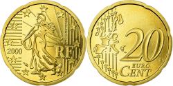 World Coins - France, 20 Euro Cent, 2000, BE, , Brass, KM:1286