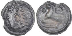 Ancient Coins - Coin, Sequani, Potin à la grosse tête laurée, Ist century BC,