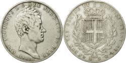 World Coins - Coin, ITALIAN STATES, SARDINIA, Carlo Alberto, 5 Lire, 1849, Genoa,