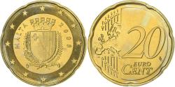World Coins - Malta, 20 Euro Cent, 2008, Paris, , Brass, KM:129