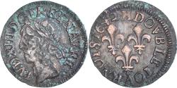 World Coins - Coin, France, Louis XIII, Double Tournois, 1642, La Rochelle, Type de Warin