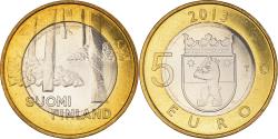 World Coins - Finland, 5 Euro, Satakunta, Sammallahdenkmäki, 2013, , Bi-Metallic