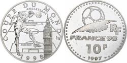 World Coins - France, 10 Francs, France 98, Angleterre, 1997, Monnaie de Paris, BE, Silver