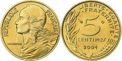 World Coins - France, 5 Centimes, Marianne, 2001, Paris, Aluminum-Bronze,