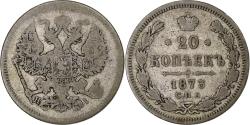 World Coins - Russia, Nicholas II, 20 Kopeks, 1873, Saint Petersburg, Silver,