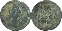World Coins - France, Louis XIV, Liard, 1698, Rouen, Copper,
