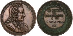 World Coins - France, Medal, Antoine Auget de Montyon, 1861, Bronze, Caqué,