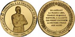 World Coins - France, Medal, Charles de Gaulle, Gold plated silver, L'Histoire de France