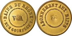 World Coins - France, Token, Bains du Rhône, V. A., Abonnement aux bains, , Brass