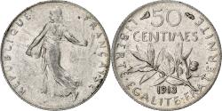 World Coins - France, 50 Centimes, Semeuse, 1913, Paris, Silver, , Gadoury:420