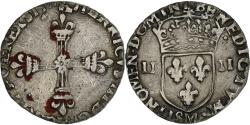 World Coins - France, Henri III, 1/4 Ecu, 1587, Toulouse, Silver, , Gadoury:494