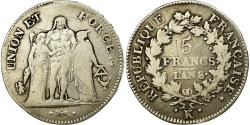 World Coins - Coin, France, Union et Force, 5 Francs, AN 8, Bordeaux, , Silver