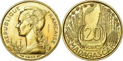 World Coins - Coin, Madagascar, 20 Francs, 1953, Paris, ESSAI, , Aluminum-Bronze, KM:E5