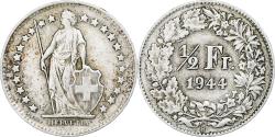 World Coins - Switzerland, 1/2 Franc, Helvetia, 1944, Silver, , KM:23