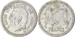 World Coins - Coin, Monaco, Louis II, 2 Francs, 1943, , Aluminum, KM:121, Gadoury:MC