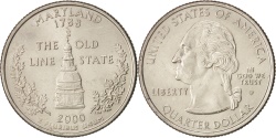 Us Coins - United States, State Quarter, 2000, Denver, Maryland, KM:306