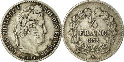 World Coins - Coin, France, Louis-Philippe, 1/4 Franc, 1833, Lille, ,Silver,KM 740.13