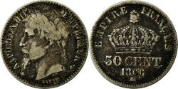 World Coins - Coin, France, Napoleon III, Napoléon III, 50 Centimes, 1866, Strasbourg