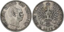 World Coins - German States, PRUSSIA, Wilhelm I, 1/6 Thaler, 1862, Berlin, Silver,