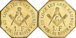 World Coins - France, Token, Les Arts Réunis, Rouen, Brass,