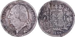 World Coins - France, Louis XVIII, Franc, 1822, Paris, Silver, , Gadoury:449
