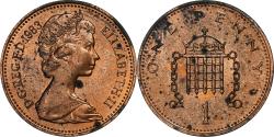 World Coins - Great Britain, Elizabeth II, Penny, 1983, British Royal Mint, Bronze,