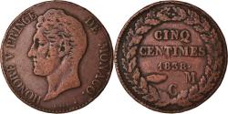 World Coins - Coin, Monaco, Honore V, 5 Centimes, Cinq, 1838, Monaco, , Copper