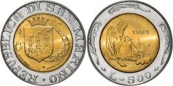 World Coins - Coin, San Marino, 500 Lire, 1989, , Bi-Metallic, KM:239