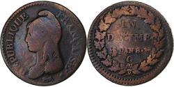 World Coins - France, Decime, Dupré, AN 8, Geneva, Copper, , Gadoury:187a