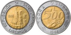 World Coins - Coin, San Marino, 500 Lire, 1991, , Bi-Metallic, KM:269