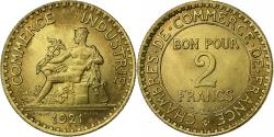 World Coins - France, 2 Francs, Chambre de commerce, 1921, Paris, Aluminum-Bronze,