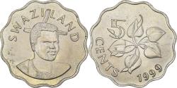 World Coins - Coin, Swaziland, King Msawati III, 5 Cents, 1999, British Royal Mint,