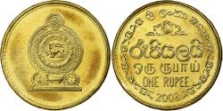 World Coins - Sri Lanka, Rupee, 2008, Brass plated steel, , KM:136.3