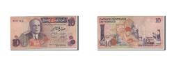 World Coins - Banknote, Tunisia, 10 Dinars, 1973, 1973-10-15, KM:72, VF(20-25)