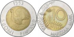 World Coins - Finland, 10 Markkaa, 1993, Vantaa, , Bi-Metallic, KM:77