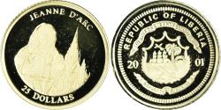 World Coins - Coin, Liberia, Jeanne d'Arc, 25 Dollars, 2001, American Mint, , Gold