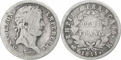World Coins - France, 1/2 Franc, Napoléon I, 1811, Bordeaux, Silver, , KM:691.8
