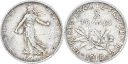 World Coins - Coin, France, Semeuse, 2 Francs, 1918, Paris, , Silver, KM:845.1