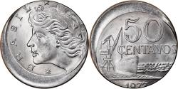 World Coins - Coin, Brazil, 50 Centavos, 1977, error off center strike, , Stainless