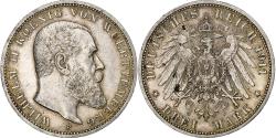 World Coins - German States, WURTTEMBERG, Wilhelm II, 3 Mark, 1911, Freudenstadt, Silver