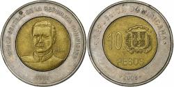 World Coins - Dominican Republic, 10 Pesos, 2008, Bi-Metallic,
